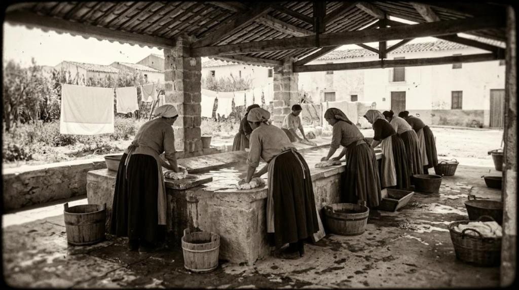 Recreación de un lavadero público de pueblo a principios del siglo XX